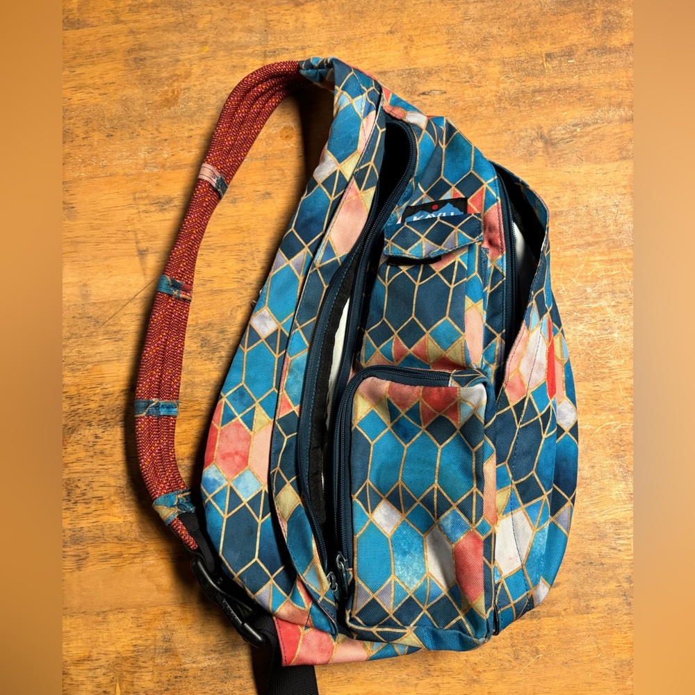Kavu Multicolor Geometric Crossbody Bag